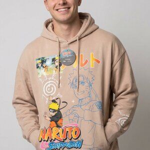Naruto Shippuden Hoodie Pullover Beige Graphic Anime Streetwear Unisex S Rue 21